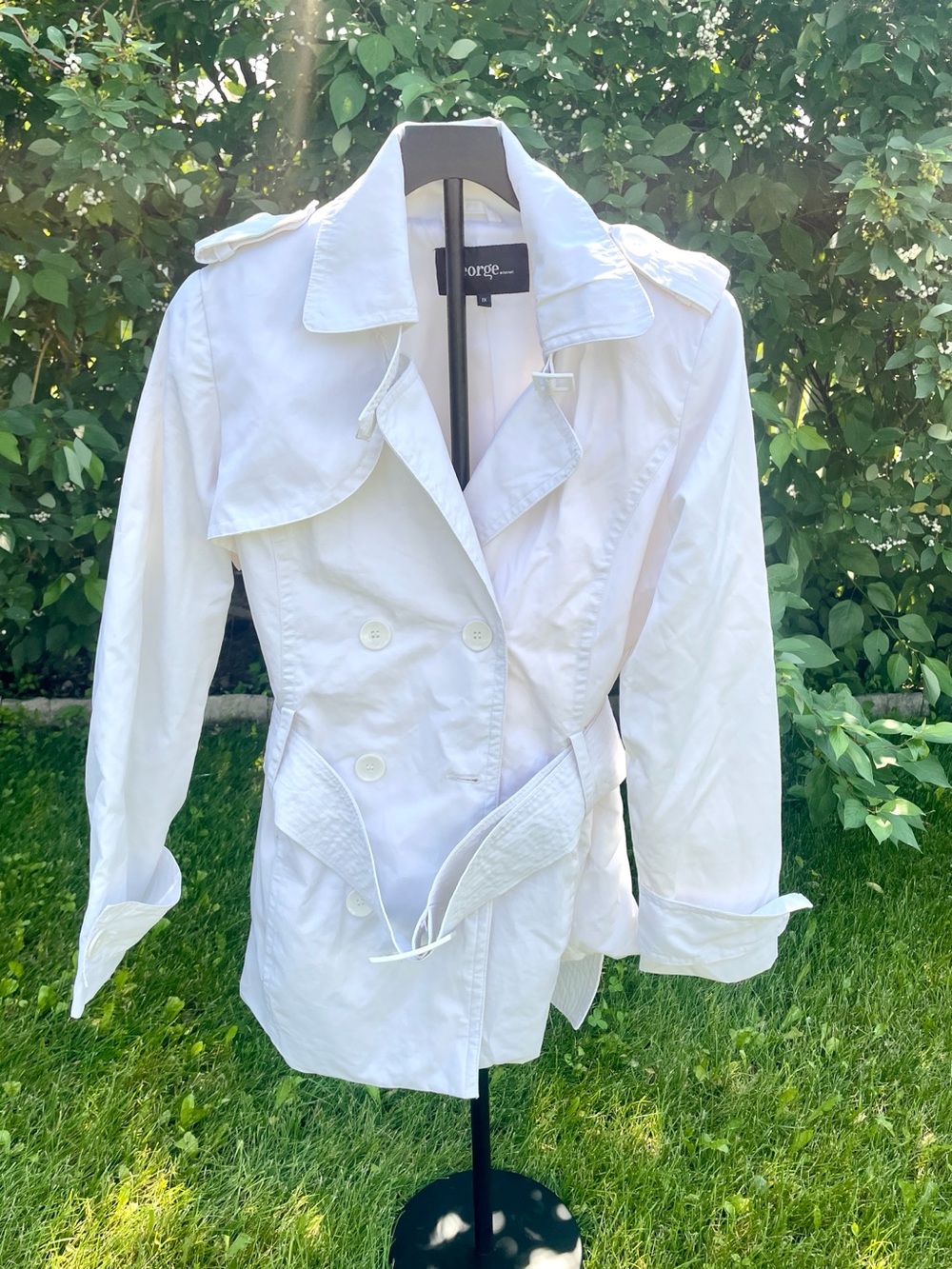 Double-Breasted Women's Trench Coat - size 1X
